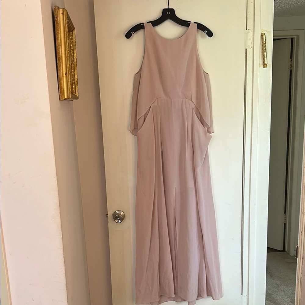 BCBGMaxAzria Pink Halter Maxi Gown